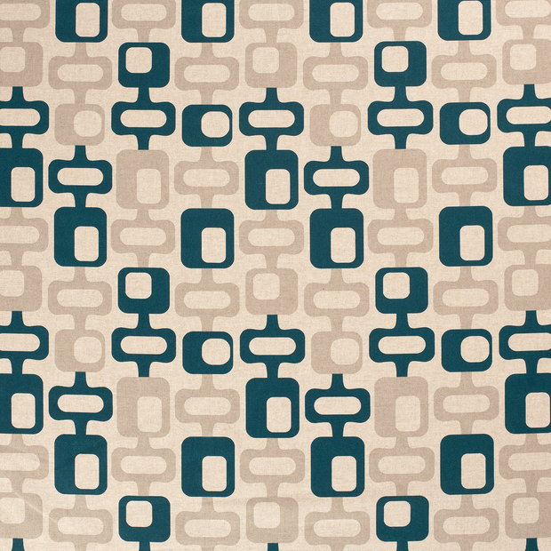 Linen Look fabric Petrol matte 