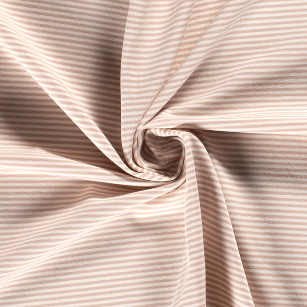 Cotton Jersey Yarn Dyed fabric Stripes Salmon