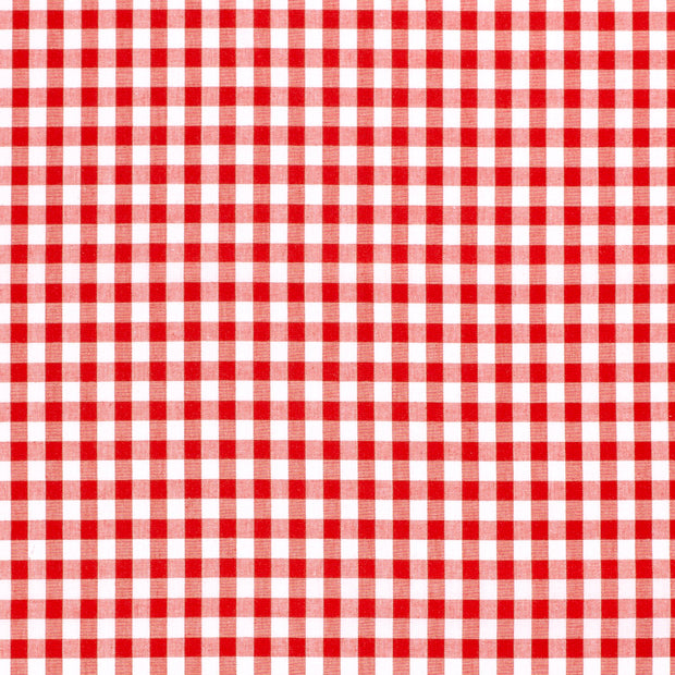 Cotton Poplin Yarn Dyed fabric Checks Red