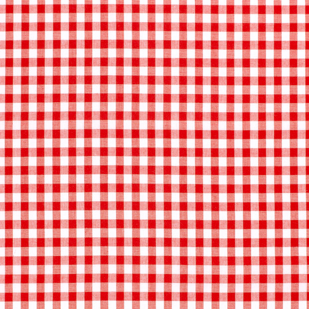 Cotton Poplin Yarn Dyed fabric Checks Red