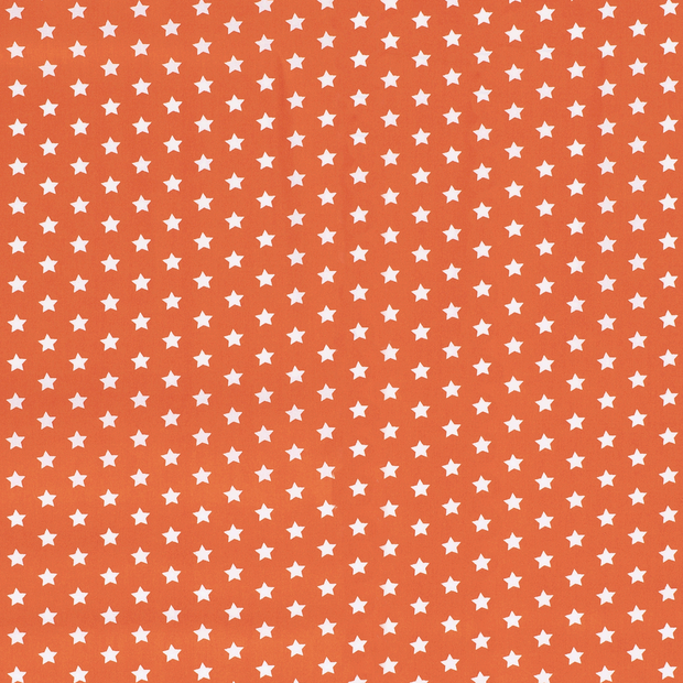 Cotton Poplin fabric Stars Orange