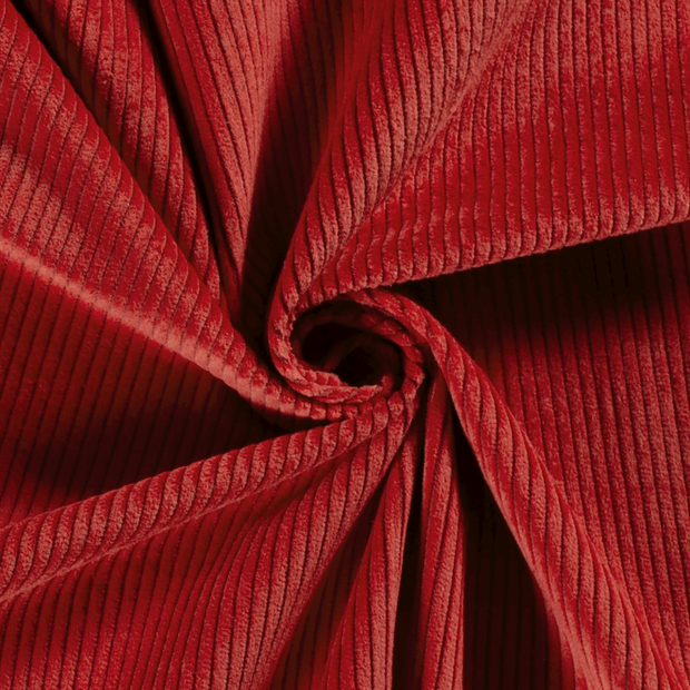 Corduroy 4.5w fabric Unicolour Red