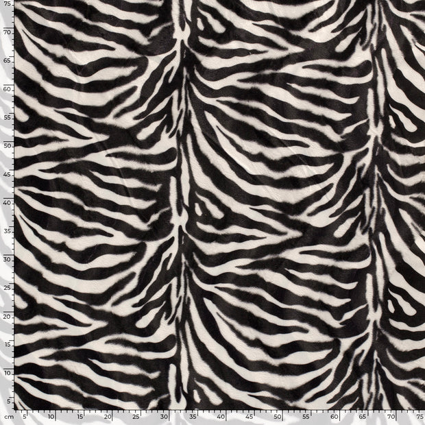Velours fabric Zebras Off White