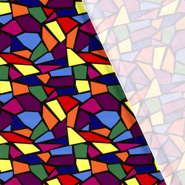Polyester Jersey fabric Mozaik digital printed 