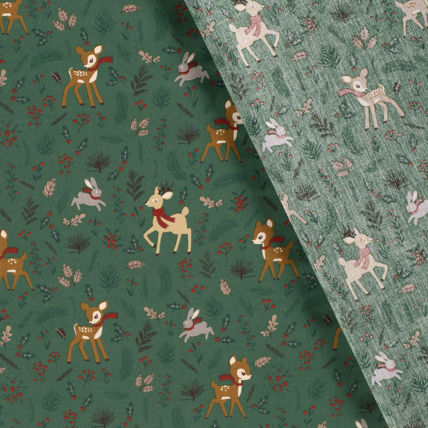 Cotton Poplin fabric Christmas printed 