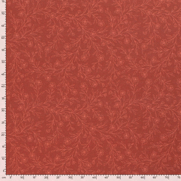 Panama tissu fleurs Bois Rouge