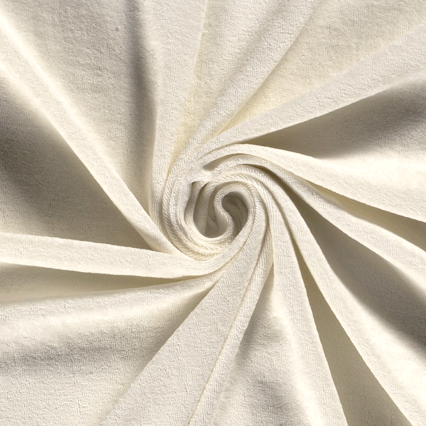 Stretch terry fabric Unicolour Off White