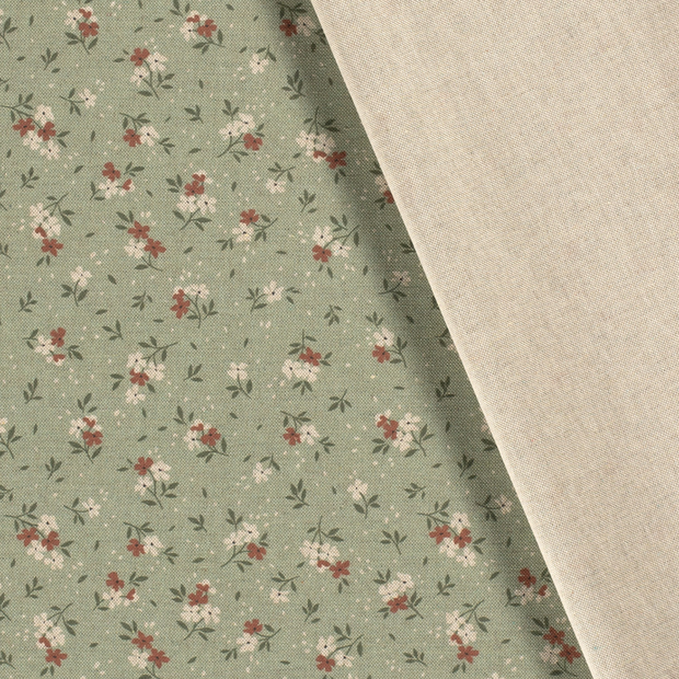 Panama fabric Flowers printed 