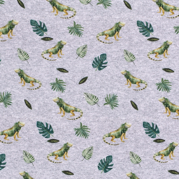 Jogging fabric Leaves Grey