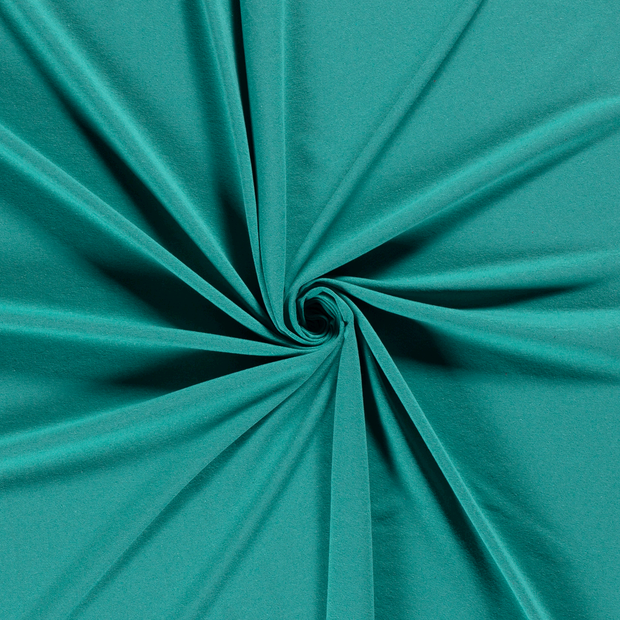 Jersey de Coton tissu Turquoise recyclé 