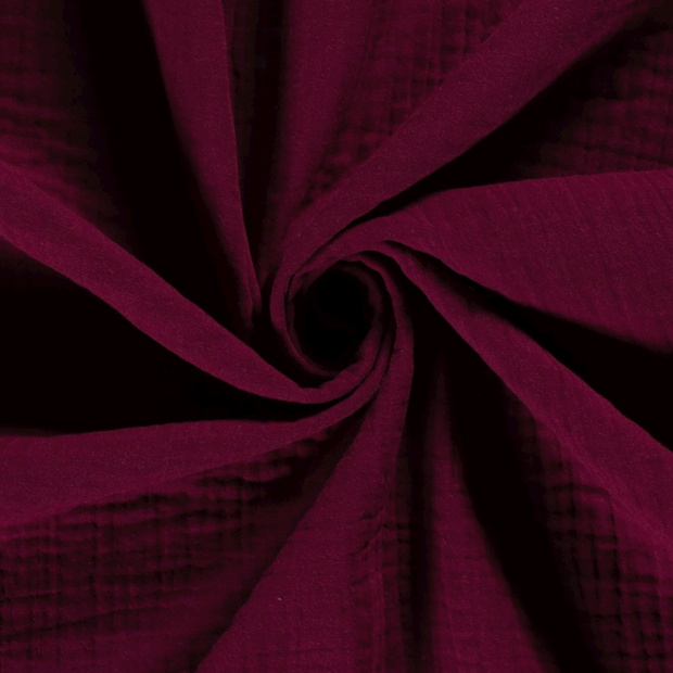 Muslin Triple Layer fabric Unicolour Bordeaux