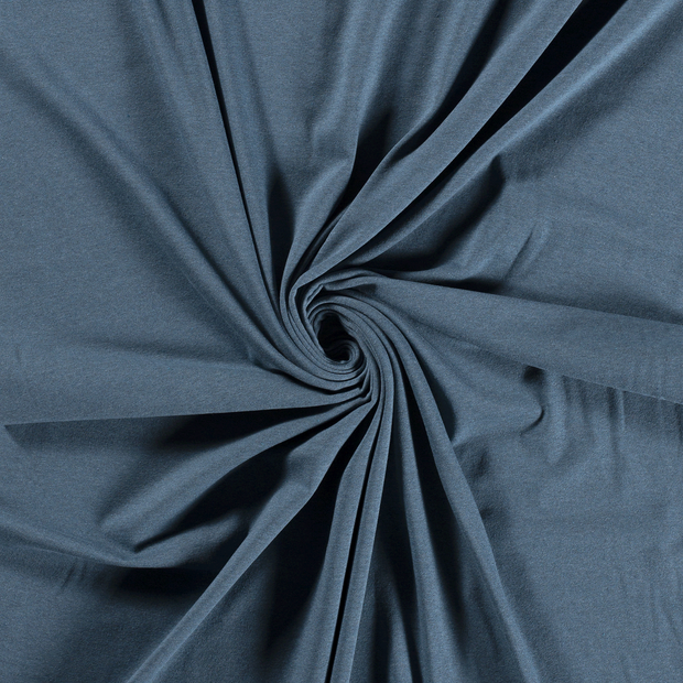 Jersey de Coton tissu Bleu Canard recyclé 