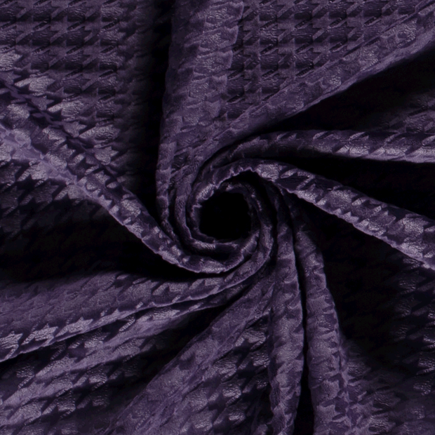 Velvet fabric Pied de poule Purple
