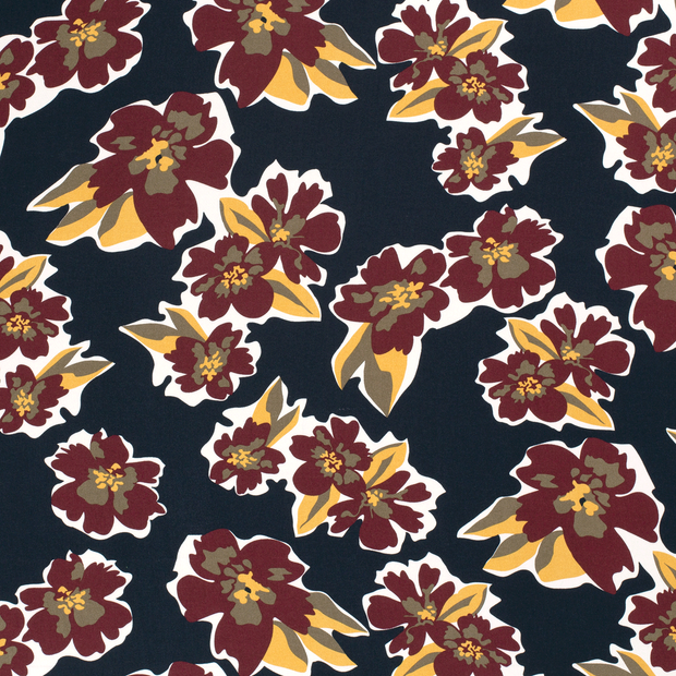 Viscose Twill fabric Navy matte 