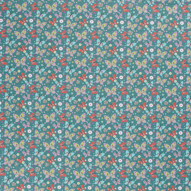Cotton Poplin fabric Petrol matte 