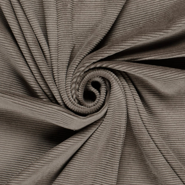 Nicky Velours Rib fabric Unicolour Taupe Grey