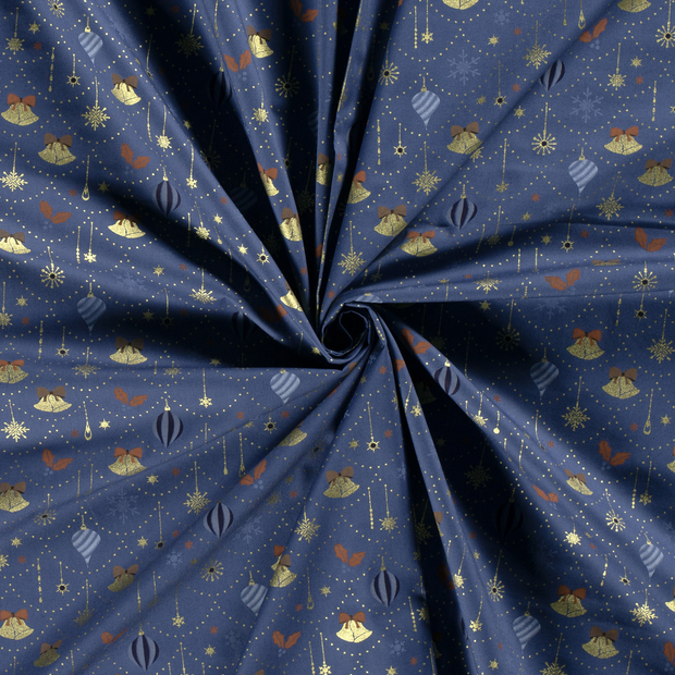 Cotton Poplin fabric printed and foil 