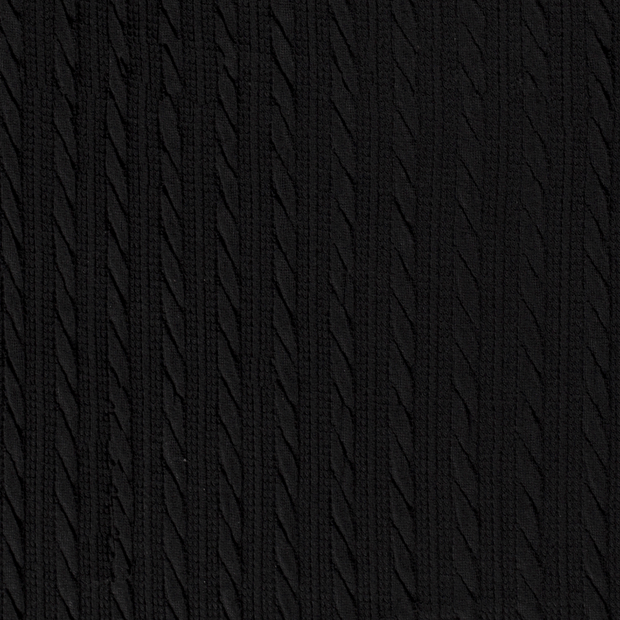Heavy Knit fabric Cable Black
