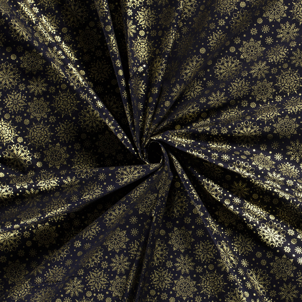 Popeline de Coton tissu Bleu Marine imprime et enduit 