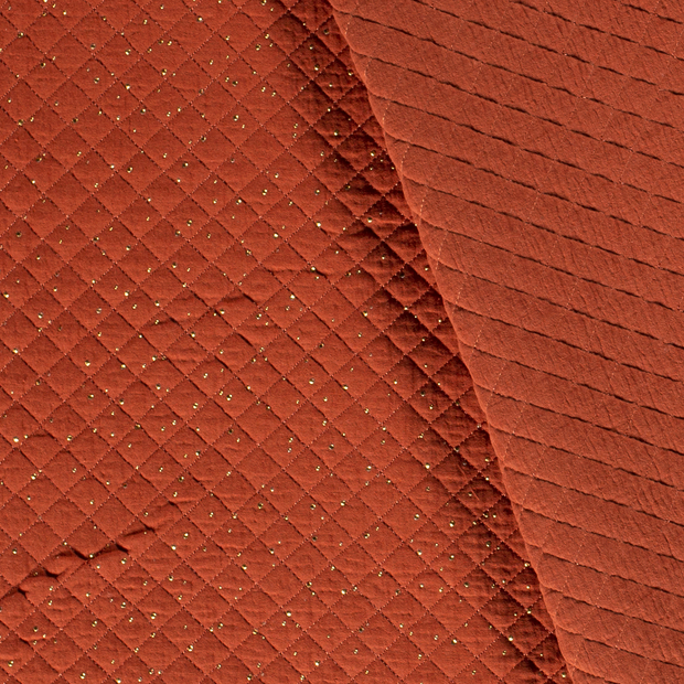 Muslin fabric Dots Brique