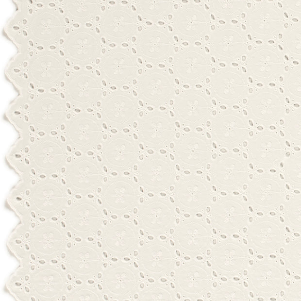 Voile fabric Abstract Off White