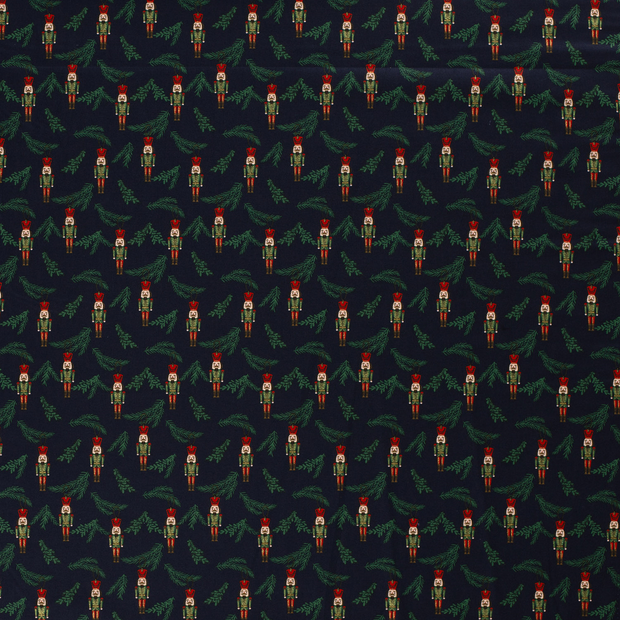Katoen Poplin stof Marine 