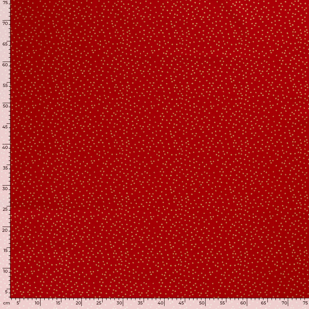Cotton Poplin fabric Christmas dots Red