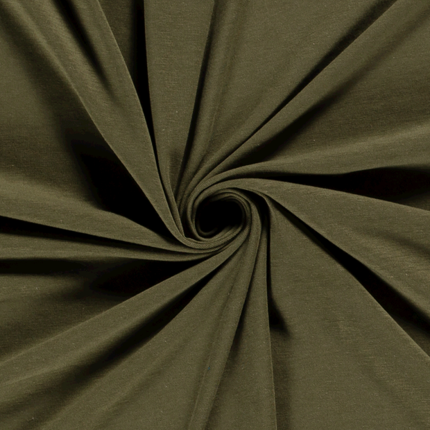 Bamboo Jersey fabric Unicolour Khaki Green