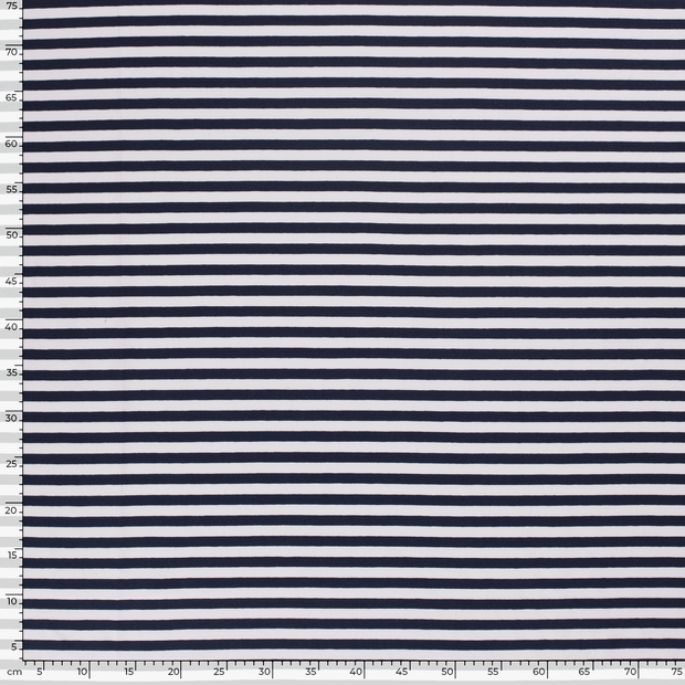 Cotton Jersey Yarn Dyed fabric Stripes Navy