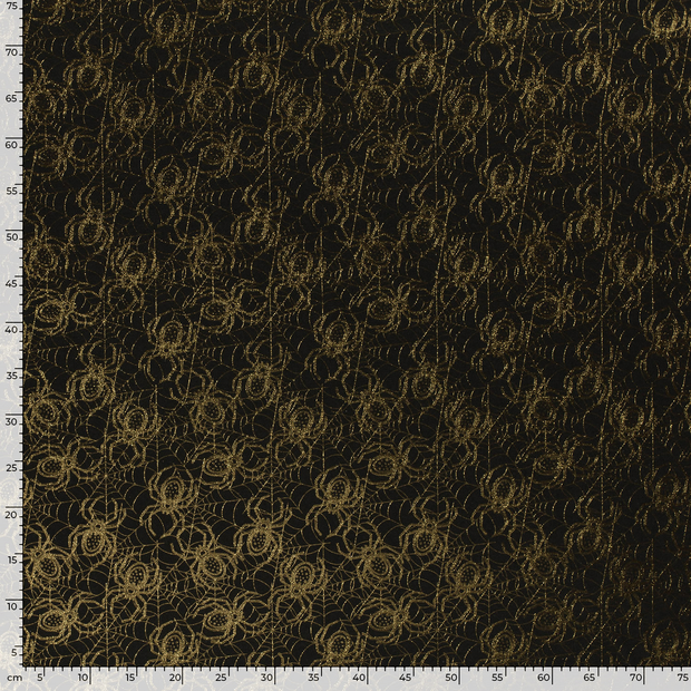 Polyester Jersey fabric Spiders Black