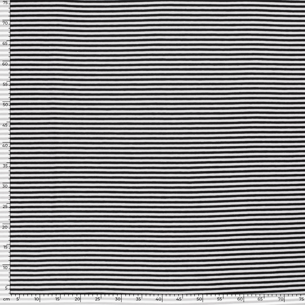 Cotton Jersey Yarn Dyed fabric Stripes Black