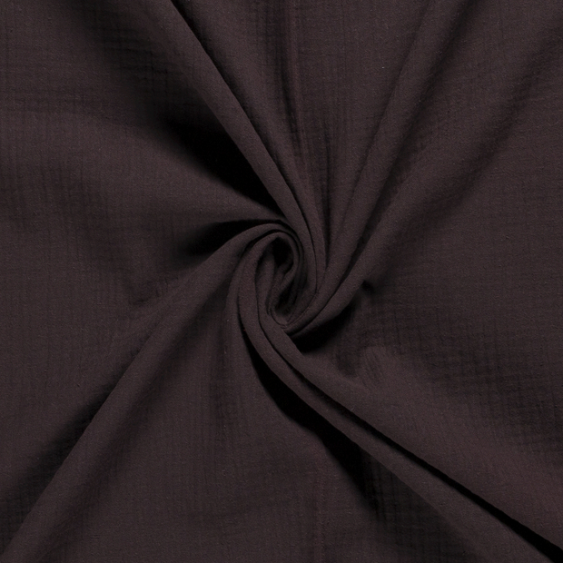 Muslin fabric Unicolour Dark Brown