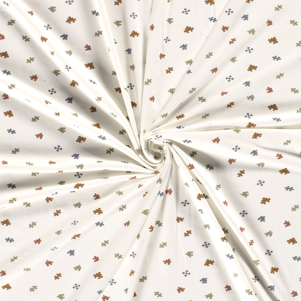 Baumwolle Jersey fabrik Wollweiß bedruckt 