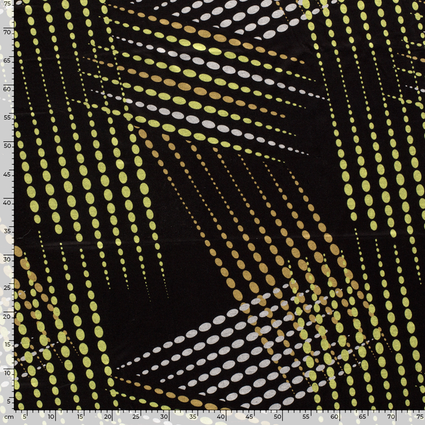 Poly Viscose Jersey fabric Dots Black