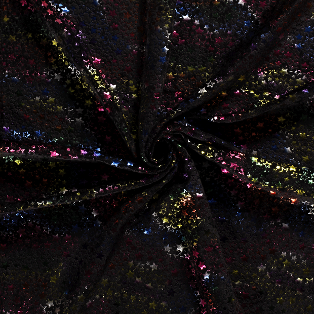 Velvet fabric Black embossed 