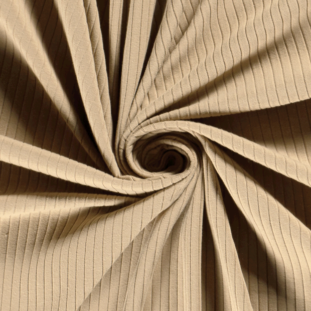 Rib Jersey tissu Unicolore Beige
