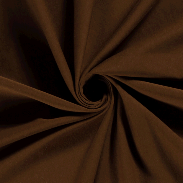 French Terry fabric Unicolour Brown