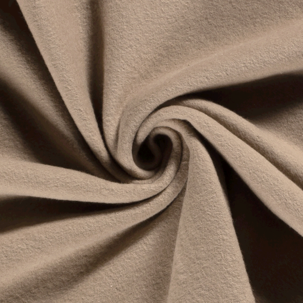 Baumwolle Fleece fabrik Uni Braun-Taupe