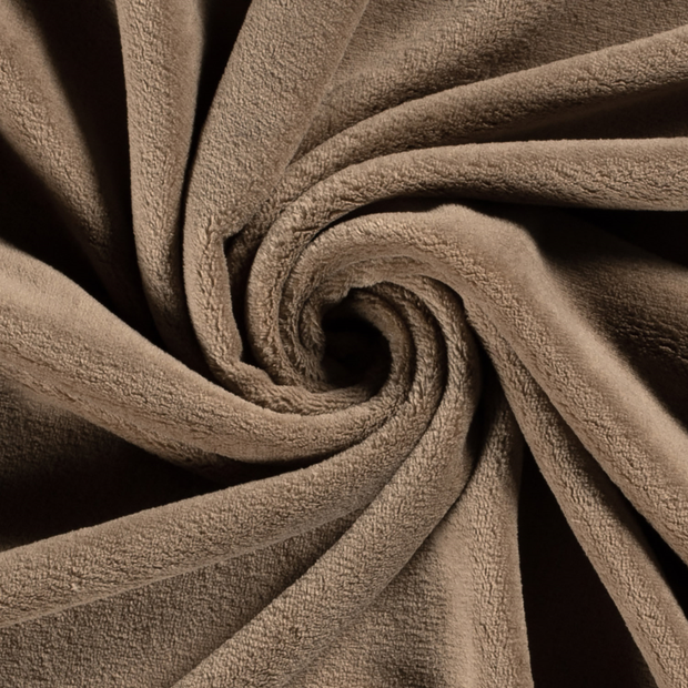 Coral Fleece fabric Unicolour Camel