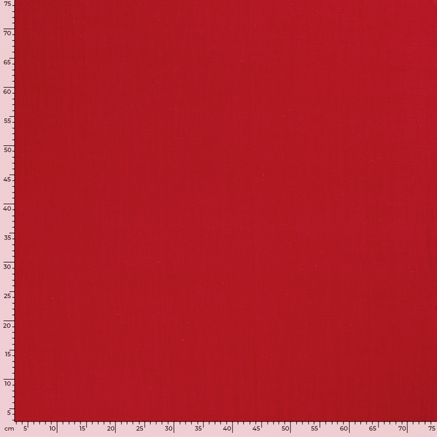 Woven Viscose Linen fabric Unicolour Red