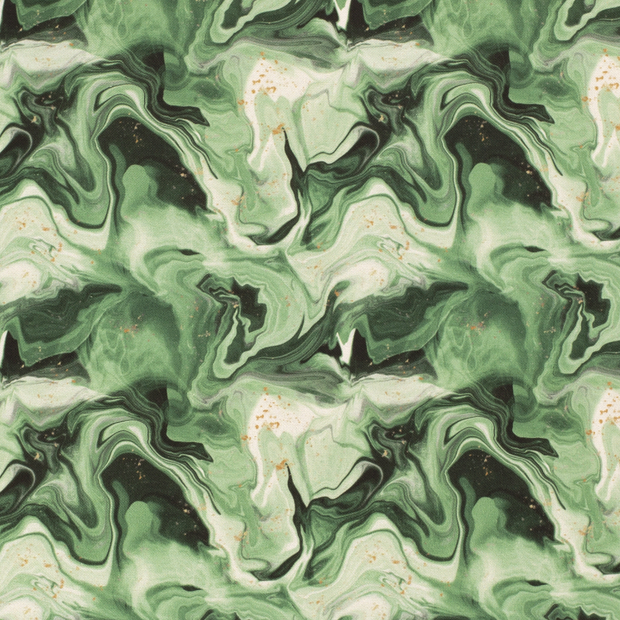 Panama BCI Cotton fabric Abstract Green