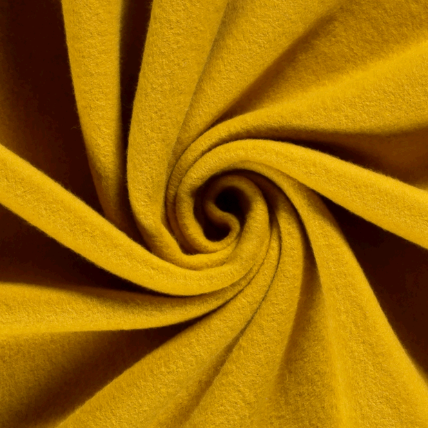 Cotton Fleece fabric Unicolour Oker