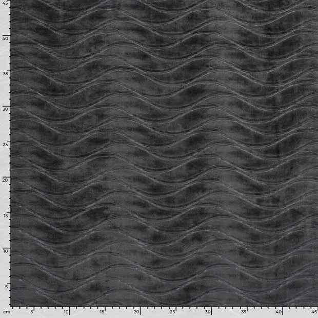 Velvet fabric Abstract Dark Grey