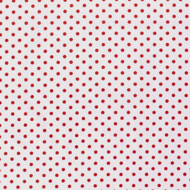 Cotton Poplin fabric Dots Optical White