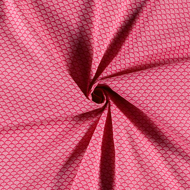 Cotton Poplin fabric Fuchsia printed 