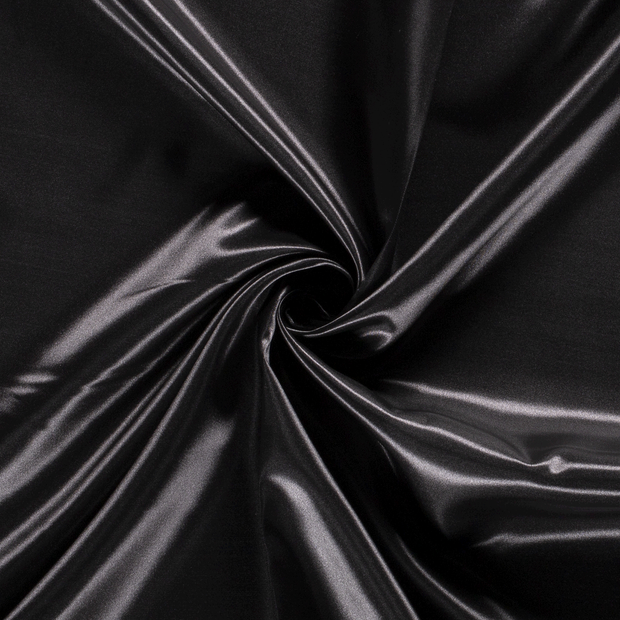 Satin fabric Unicolour Black