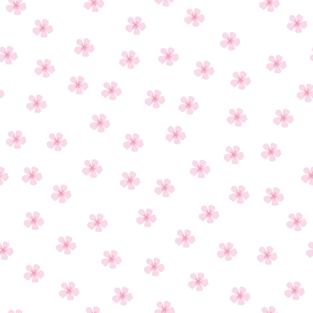 Katoen Poplin stof Bloemen Optisch wit