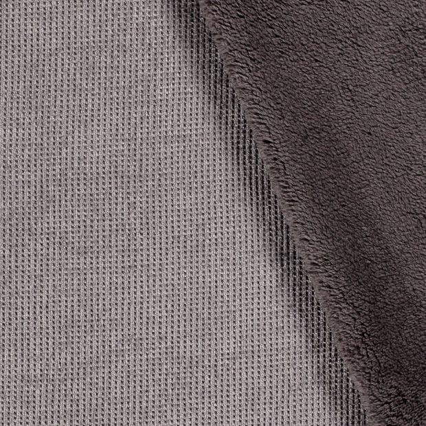 Heavy Knit stof Effen Grijs