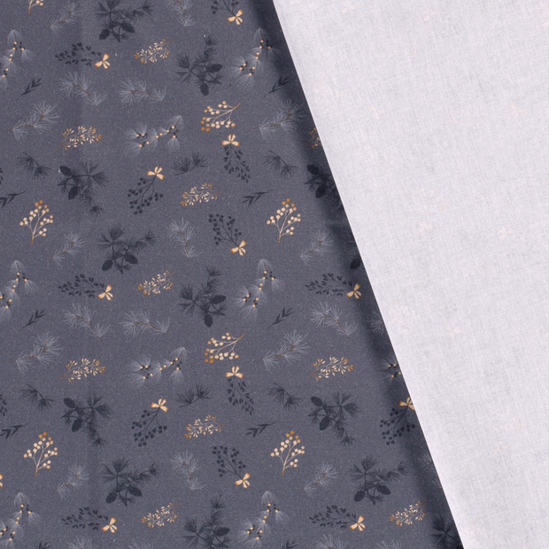 Cotton Poplin fabric Christmas printed and foil 
