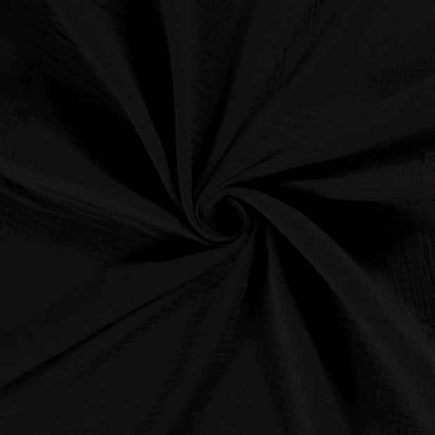 Muselina de triple capa tela Negro 